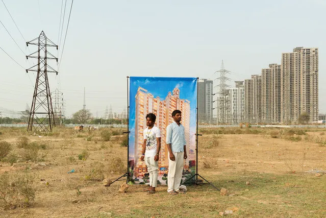 Klock Tower: “Satisfy Your Longing for a Home Close to Heaven”. “My interest was in those who made up the majority of Gurgaon’s population”, he says. (Photo by Arthur Crestani/The Guardian)
