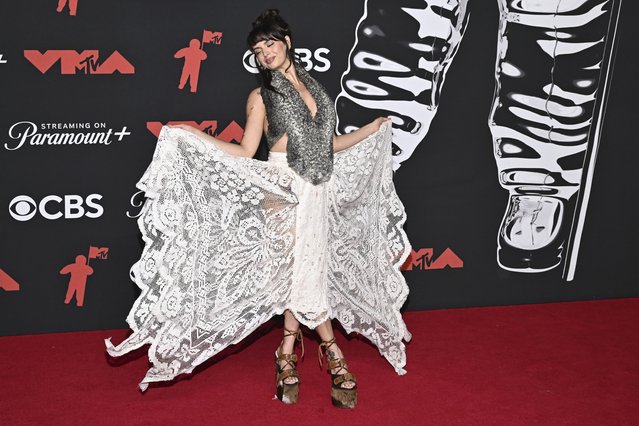 American singer-songwriter and YouTuber Rebecca Black arrives at the MTV Video Music Awards on Sunday, September 7, 2025, at UBS Arena in Elmont, N.Y. (Photo by Evan Agostini/Invision/AP Photo)
