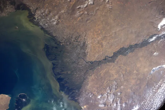 A photograph of the Tibetan plateaus, (Himalayas) taken on board the International Space Station. (Photo by NASA/SPL/Barcroft Media)