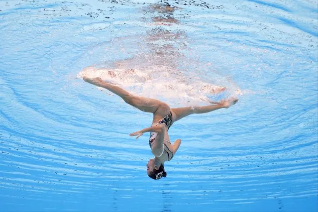 Vasiliki Alexandri of Team Austria competes in the Women's Solo Free Final on day five of the Doha 2024 World Aquatics Championships at Aspire Dome on February 06, 2024 in Doha, Qatar. (Photo by Clive Rose/Getty Images)