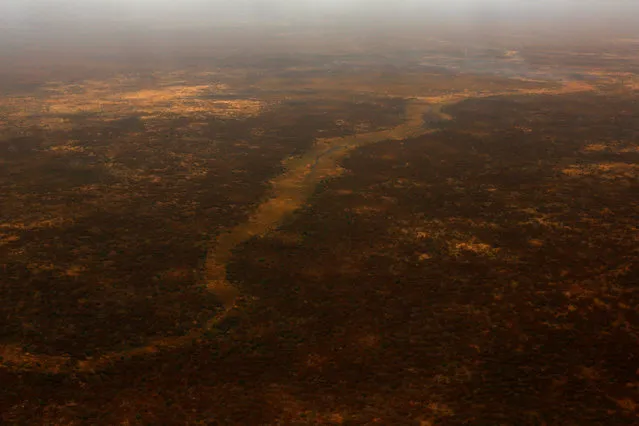 An aerial view shows an expanse of inhabited land in northern South Sudan, February 6, 2017. (Photo by Siegfried Modola/Reuters)