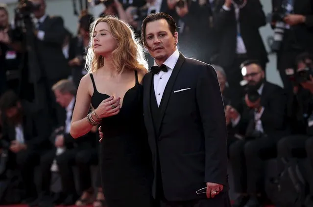 Actor Johnny Depp and his wife Amber Heard attend the red carpet event for the movie “Black Mass” at the 72nd Venice Film Festival in northern Italy September 4, 2015. (Photo by Manuel Silvestri/Reuters)