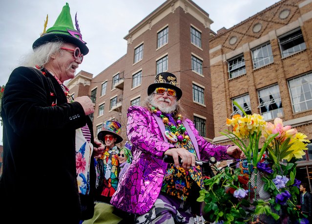 Asheville Mardi Gras, a nonprofit organization, hosts its 16th annual parade on February 11, 2024, in North Carolina. (Photo by Angela Wilhelm/Asheville Citizen Times via USA TODAY Network)