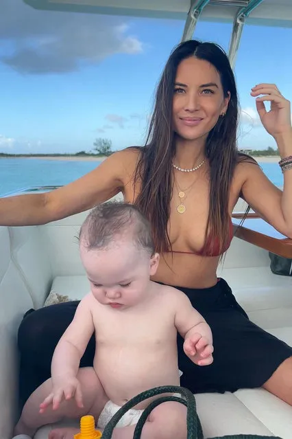American actress and former television host Olivia Munn in the first decade of December 2022 thrives in son Malcolm's presence, even if he doesn't seem as impressed in return. (Photo by Olivia Munn/Instagram)