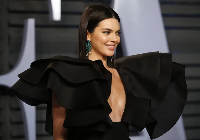 Kendall Jenner attends the 2018 Vanity Fair Oscar Party hosted by Radhika Jones at the Wallis Annenberg Center for the Performing Arts on March 4, 2018 in Beverly Hills, California. (Photo by Danny Moloshok/Reuters)