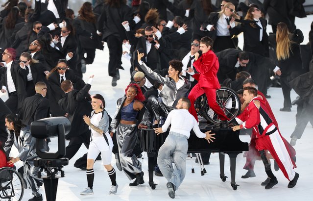 Angelina Bruno, French Dancer, performs during the opening ceremony of the Paris 2024 Summer Paralympic Games at Place de la Concorde on August 28, 2024 in Paris, France. (Photo by Steph Chambers/Getty Images)