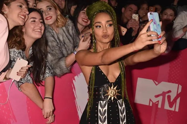 Leigh-Anne Pinnock of Little Mix attends the MTV EMAs 2018 at Bilbao Exhibition Centre on November 4, 2018 in Bilbao, Spain. (Photo by Jeff Kravitz/FilmMagic)