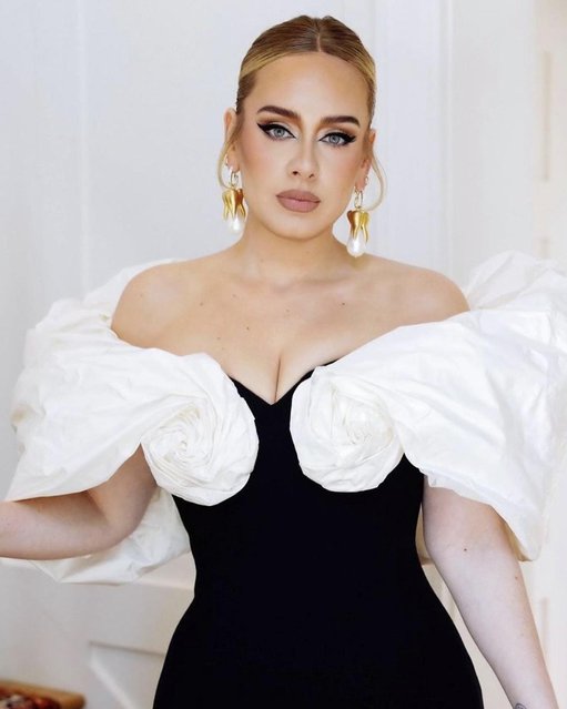English singer and songwriter Adele posted photographs on Instagram of herself in the Schiaparelli gown that she wore to a wedding in Los Angeles on Saturday, September 18, 2021. (Photo by Raven B. Varona/The Times)