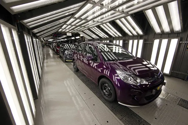 A Citroen C3 car is pictured in the final check area at the PSA Peugeot Citroen plant in Poissy, near Paris, France, April 29, 2015. (Photo by Benoit Tessier/Reuters)