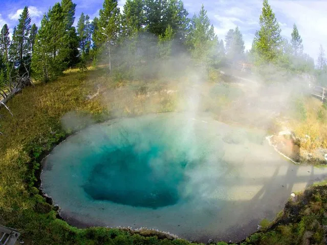 Yellowstone protects 10,000 or so geysers, mudpots, steamvents, and hot springs. (Photo by Karen Bleier/AFP Photo)