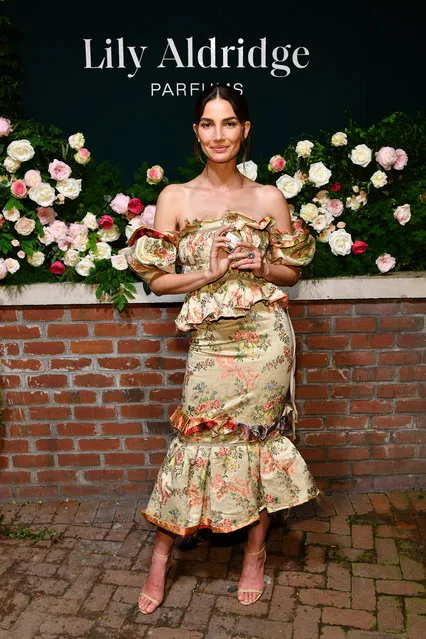Lily Aldridge poses for a photo during the Lily Aldridge parfums launch event at The Bowery Terrace at the Bowery Hotel on September 08, 2019 in New York City. (Photo by Craig Barritt/Getty Images for IMG)