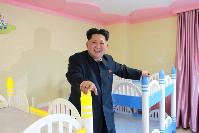 North Korean leader Kim Jong Un provides field guidance to Wonsan Baby Home and Orphanage, which is close to completion, in this photo released by North Korea's Korean Central News Agency (KCNA) on April 22, 2015. (Photo by Reuters/KCNA)