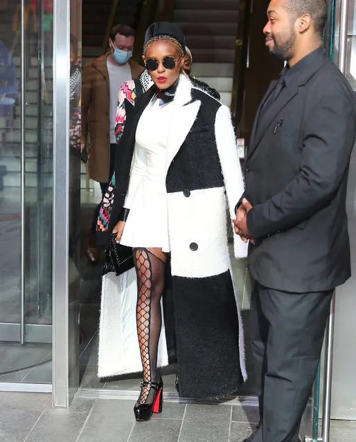 American singer-songwriter Janelle Monae at CBS Morning in NYC on April 18, 2022. (Photo by Justin Steffman/Splash News and Pictures)