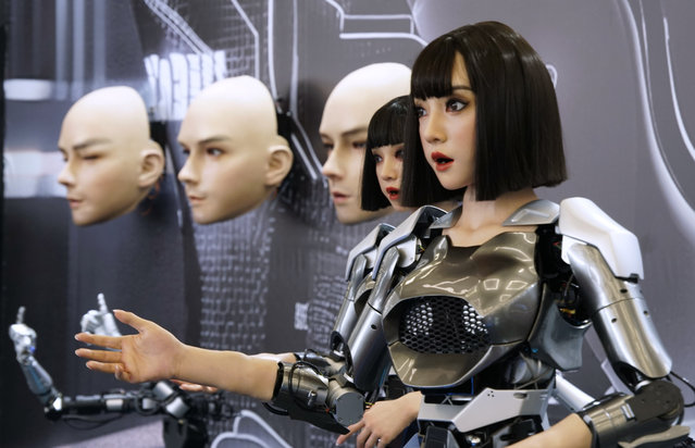 Humanoid robots are pictured during the World Robot Conference 2024 in Beijing, capital of China, August 21, 2024. The World Robot Conference 2024 opened here on Wednesday. (Photo by Xinhua News Agency/Rex Features/Shutterstock)