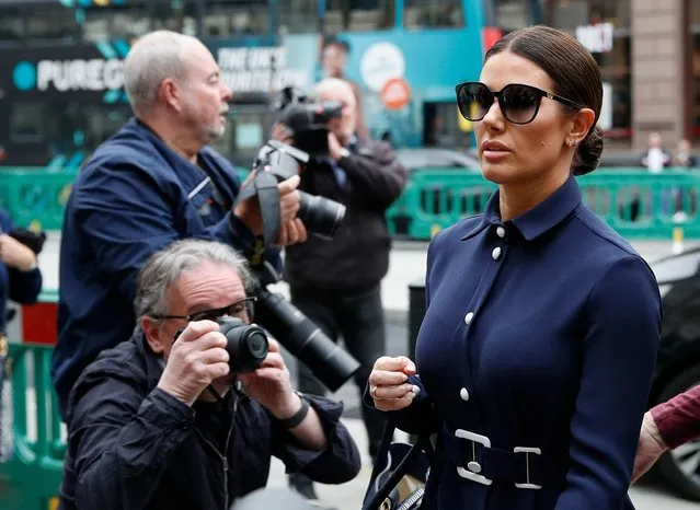 Rebekah Vardy, wife of Leicester City soccer player Jamie Vardy, arrives at the Royal Courts of Justice in London, Britain, May 10, 2022, as the high-profile libel battle between Rebekah Vardy and Coleen Rooney finally goes to trial. An online spat between top England footballers' wives Rebekah Vardy and Coleen Rooney over leaks to a tabloid newspaper has reached court. (Photo by Peter Nicholls/Reuters)