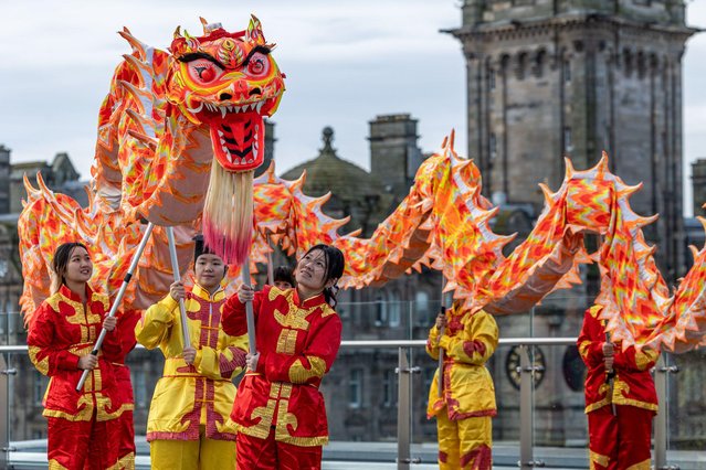 Organisers of Edinburgh's Chinese New Year Festival on February 1, 2023 announce a full programme of events and activities across the city to celebrate Chinese New Year and the start of The Year of the Dragon. The programme, which includes the Official Chinese New Year Concert, lion dances at St James Quarter, bilingual ceilidhs, tai chi sessions, calligraphy and tarot card reading, runs from 3rd to 13th February 2024. (Photo by Rich Dyson/Alamy Live News)