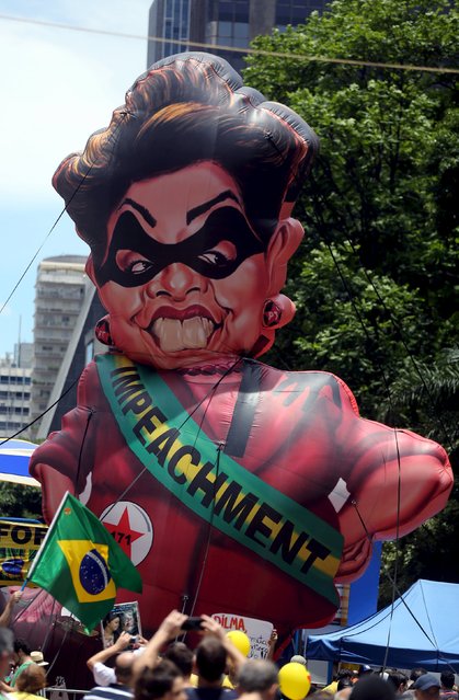An inflatable doll depicting Brazil's President Dilma Rousseff is seen during a protest calling for the impeachment of Rousseff at Paulista Avenue in Sao Paulo, Brazil, December 13, 2015. (Photo by Paulo Whitaker/Reuters)