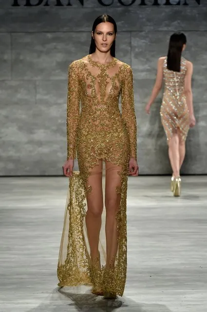 A model walks the runway at the Idan Cohen fashion show during Mercedes-Benz Fashion Week Fall 2015 at The Pavilion at Lincoln Center on February 14, 2015 in New York City. (Photo by Slaven Vlasic/Getty Images for Mercedes-Benz Fashion Week)