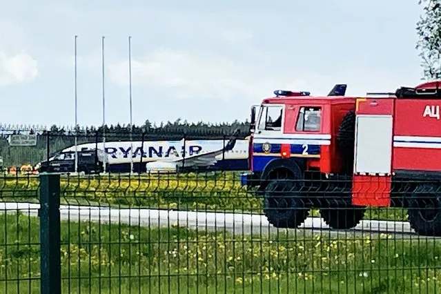 In this file photo a Ryanair Boeing 737-8AS (flight number FR4978) is parked on Minsk International Airport's apron in Minsk, on May 23, 2021. UN Secretary General Antonio Guterres on May 24, 2021 backed calls for an independent investigation after Belarus forced a commercial airliner to land so it could arrest an opposition activist, declaring himself “deeply concerned” by the incident. “The secretary general supports calls for a full, transparent and independent investigation into this disturbing incident and urges all relevant actors to cooperate with such an inquiry”, said his spokesman Stephane Dujarric in a statement. (Photo by AFP Photo/Stringer)