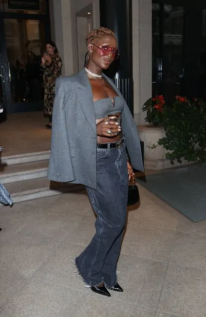 British actress and model Jodie Turner-Smith is seen leaving her Hotel and goes to the “Alevi Milano” Private Dinner Party in Milan, Italy on September 22, 2023. (Photo by The Mega Agency)