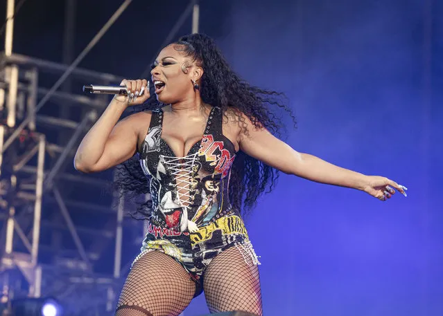 Rapper Megan Thee Stallion performs on day 3 of Lollapalooza at Grant Park on July 31, 2021 in Chicago, Illinois. (Photo by Scott Legato/Getty Images)