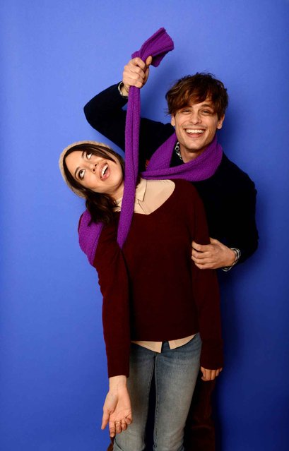 Actors Aubrey Plaza and Matthew Gray Gubler pose for a portrait during the 2014 Sundance Film Festival at the Getty Images Portrait Studio at the Village At The Lift on January 19, 2014 in Park City, Utah. (Photo by Larry Busacca/AFP Photo)
