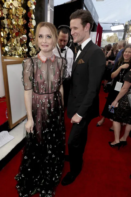Claire Foy and Matt Smith seen at the 23rd Annual SAG Awards on Sunday, January 29, 2017, in Los Angeles. (Photo by Eric Charbonneau/Invision for People Magazine/AP Images)