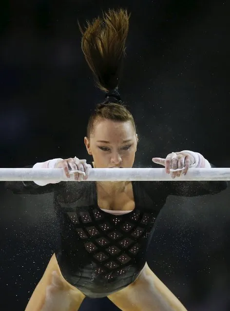 Gymnastics, British Gymnastics Championships, Liverpool, Britain on April 10, 2016: Amy Tinkler performs during the Uneven Bars final. (Photo by Andrew Yates/Reuters)