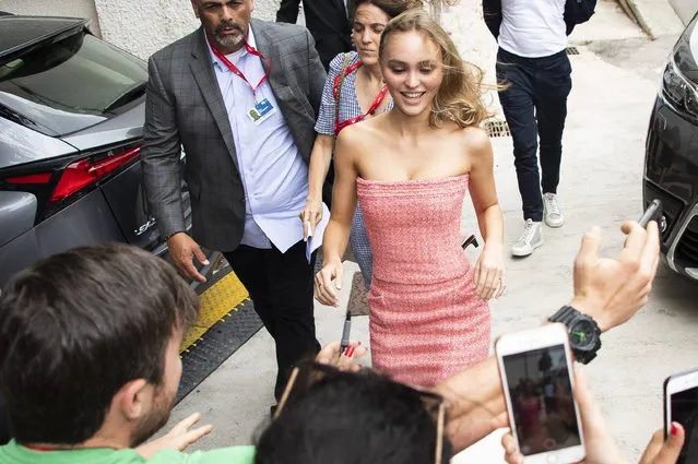 Lily-Rose Depp poses for photographers upon arrival for the photo call of the film “The King” at the 76th edition of the Venice Film Festival in Venice, Italy, Monday, September 2, 2019. (Photo by Arthur Mola/Invision/AP Photo)