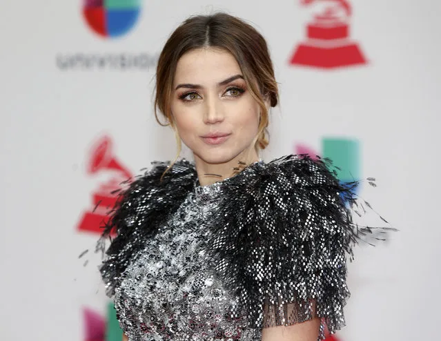 Ana de Armas poses in the press room at the 18th annual Latin Grammy Awards at the MGM Grand Garden Arena on Thursday, November 16, 2017, in Las Vegas. (Photo by Steve Marcus/Reuters)
