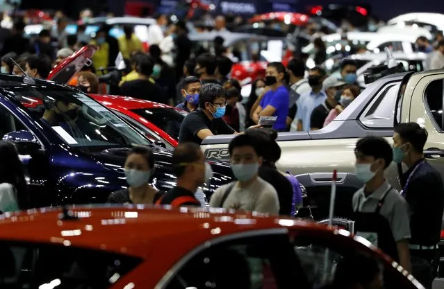 A general view during the 41st Bangkok International Motor Show, after the Thai government eased measures to prevent the spread of the coronavirus disease (COVID-19), in Bangkok, Thailand, July 15, 2020. (Photo by Jorge Silva/Reuters)