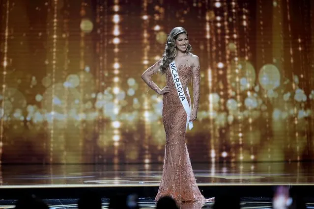 Miss Nicaragua Norma Huembes competes in the evening gown competition during the preliminary round of the 71st Miss Universe Beauty Pageant in New Orleans, Wednesday, January 11, 2023. (Photo by Gerald Herbert/AP Photo)