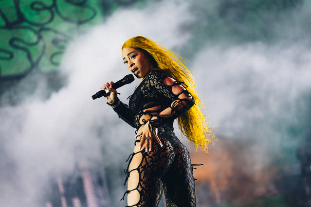 American rapper Ice Spice performs at the Sahara Stage at the 2024 Coachella Valley Music And Arts Festival - Weekend 1 – Day 2 at Empire Polo Club on April 13, 2024 in Indio, California. (Photo by Matt Winkelmeyer/Getty Images for Coachella)