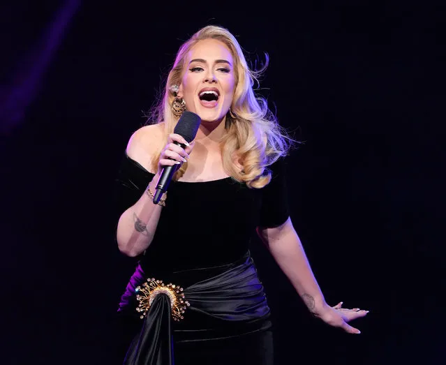 English singer-songwriter Adele performs onstage during the “Weekends with Adele” Residency Opening at The Colosseum at Caesars Palace on November 18, 2022 in Las Vegas, Nevada. (Photo by Kevin Mazur/Getty Images for AD)