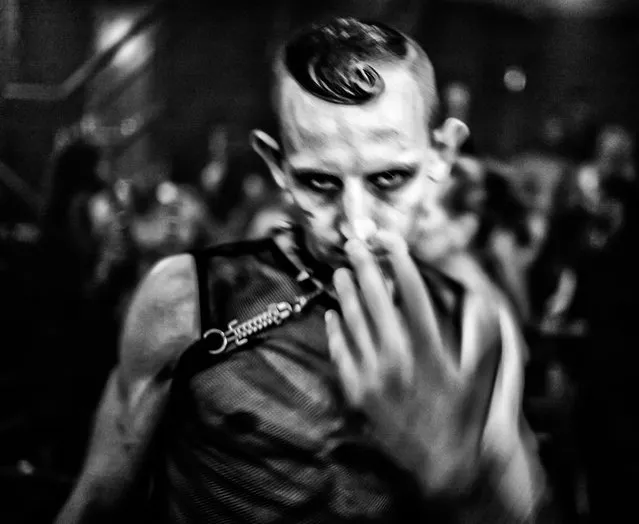 The underbelly of fetish parties has been exposed in photographs captured by Belgian photographer MagLau. The photographer dedicated three years to capturing the obsession with leather and chains, visiting fetish parties through Europe and Japan. The photographer told: “I just took pictures, always finding some beauty in the dark side”. He said that most people were happy to be photographed for the project, with the images included in a new book Fetish Ballad. Aiming to capture the candid moments, he said he never judged but instead wanted to simply observe and understand. Here: Picture from Fetish Ballad book. (Photo by MagLau/Laurent Muschel)