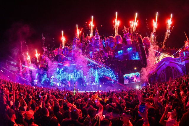 A general view of the atmosphere as part of the “Tomorrowland Brasil 2024” at Parque Maeda – Itu on October 13, 2024 in Sao Paulo, Brazil. (Photo by Mauricio Santana/Getty Images)