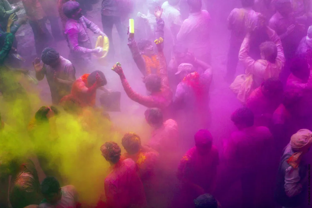 Hindu Devotees Celebrate Holi Festival In India.