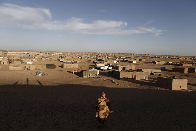 An indigenous Sahrawi woman walks at a refugee camp of Boudjdour in Tindouf, southern Algeria March 3, 2016. (Photo by Zohra Bensemra/Reuters)