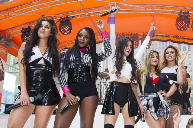 Fifth Harmony members, from left, Lauren Jauregui, Normani Kordei, Camila Cabello, Ally Brooke and Dinah Jane Hansen appear on NBC's “Today” show during the Toyota Summer Concert Series on Friday, July 10, 2015, in New York. (Photo by Charles Sykes/Invision/AP Photo)