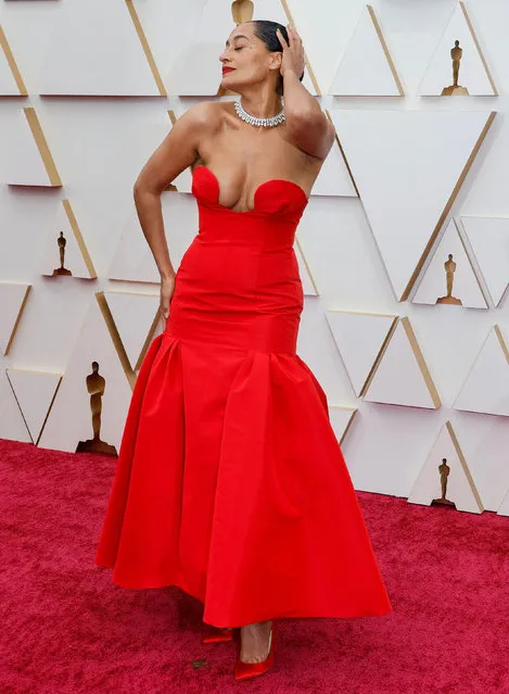 Tracee Ellis Ross poses on the red carpet during the Oscars arrivals at the 94th Academy Awards in Hollywood, Los Angeles, California, U.S., March 27, 2022. (Photo by Eric Gaillard/Reuters)