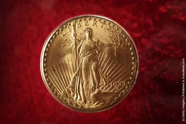 A 'Double Eagle' gold twenty dollar coin
