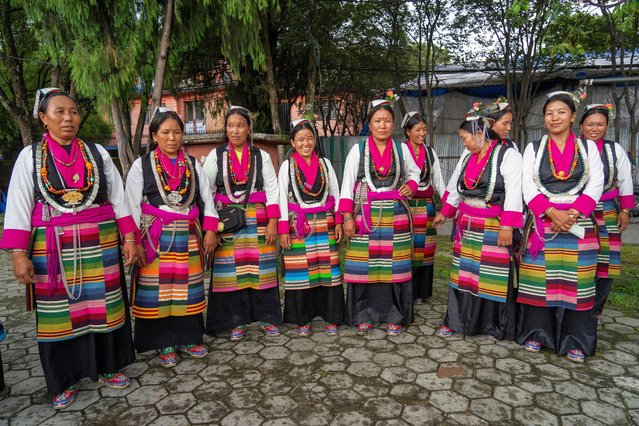 Nepal's indigenous women in traditional attire gather to participate in a rally to mark the International Day of the World's Indigenous People in Kathmandu, Nepal, Friday, August 9, 2024. (Photo by Niranjan Shrestha/AP Photo)