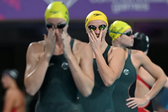 Australia's Ariarne Titmus prepares to compete in the women's 400m freestyle swimming final at the Sandwell Aquatics Centre, on day six of the Commonwealth Games in Birmingham, central England, on August 3, 2022. (Photo by Dave Hunt/AAP)