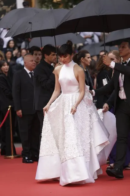 English actress Gemma Chan poses for photographers upon arrival at the premiere of the film “Monster” at the 76th international film festival, Cannes, southern France, Wednesday, May 17, 2023. (Photo by Vianney Le Caer/Invision/AP Photo)