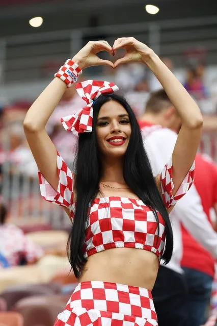 A Croatia fan poses before the Russia 2018 World Cup semi- final football match between Croatia and England at the Luzhniki Stadium in Moscow on July 11, 2018. (Photo by Yuri Cortez/AFP Photo)