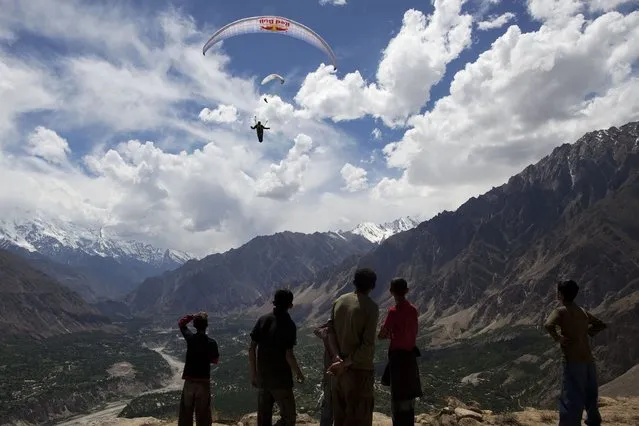 Argentinian Red Bull pilot Hernan Pitocco in Hunza valley, Pakistan. (Photo by Krystle Wright/Caters News)