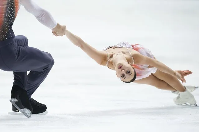 Lucrezia Beccari and Matteo Guarise of Italy perform in the pair's short program during the ISU Grand Prix of Figure Skating - NHK Trophy in Kadoma, near Osaka, Japan, Friday, November 24, 2023. (Photo by Tomohiro Ohsumi/AP Photo)