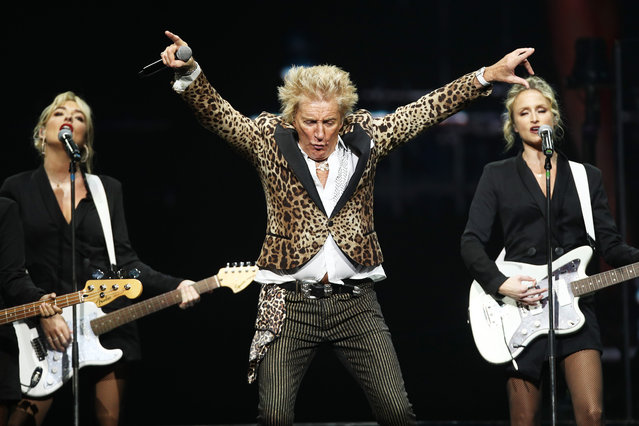 British rock and pop singer and songwriter Rod Stewart performs at Qudos Bank Arena on March 29, 2023 in Sydney, Australia. (Photo by Don Arnold/WireImage)