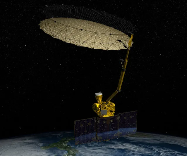 This undated image provided by NASA shows NASA's Soil Moisture Active Passive (SMAP) observatory mission, launched in January to map global soil moisture and detect whether soils are frozen or thawed. NASA said Wednesday, September 2, 2015 that it's radar instrument has ceased working but it will continue to provide science data from a second instrument. (Photo by NASA via AP Photo)