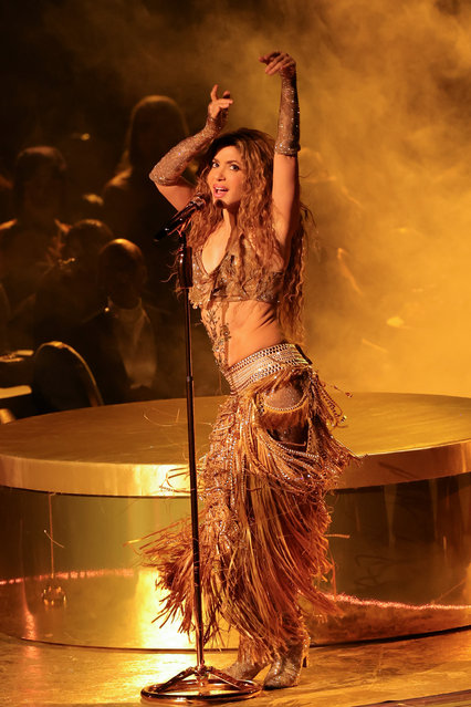 Colombian singer-songwriter Shakira performs at the 67th GRAMMY Awards show at Crypto.com Arena on February 02, 2025 in Los Angeles, California. (Photo by Maya Dehlin Spach/FilmMagic)